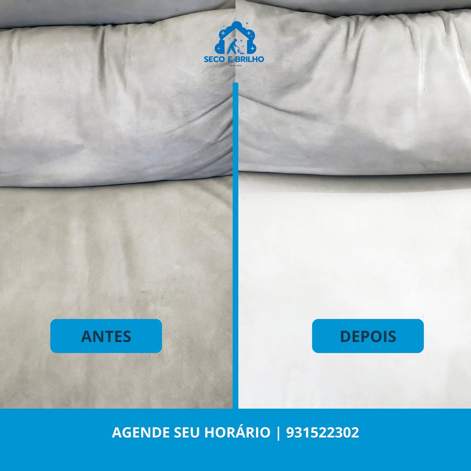 Serviço de lavagem de estofados a seco.